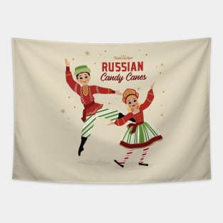 The Nutcracker's Russian Candy Cane Dancers Tapestry