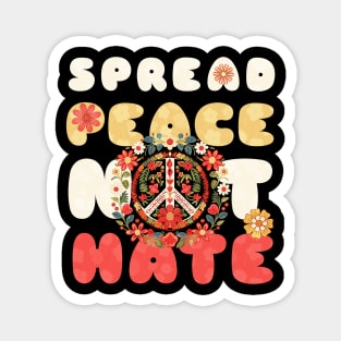 Spread Peace Not Hate Peace Sign Magnet