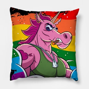 Big Gay Unicorn Funny LGBT Pride Shirt Pillow