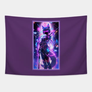 Anime Sci-Fi Cat Girl | Quality Anime Girl Artwork | Manga Girl Anime Art Tapestry