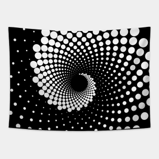 Fibonacci Sequence: Spiraling Dots 2 on a Dark Background Tapestry