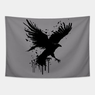 flying black raven Tapestry