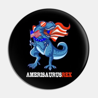 America USA 4th July T-Rex Gift Pin