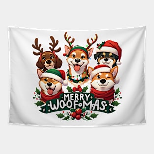 Caroling Woofmas Tapestry