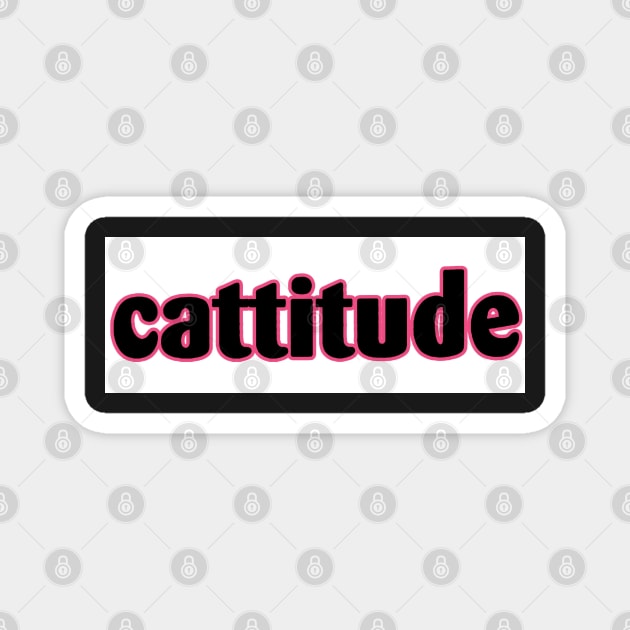 Cattitude Magnet by  The best hard hat stickers 