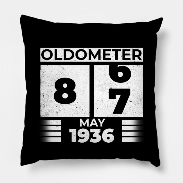 Oldometer 87 Years Old Born In May 1936 Pillow by RomanDanielsArt