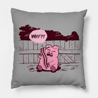 Funny Cute Bacon Pig Drama Cartoon Gift For Bacon Lovers Pillow