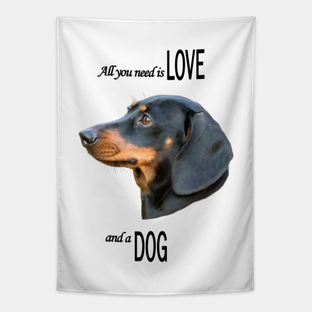 All you need is Love and a Dog II Tapestry by Jane Stanley Photography