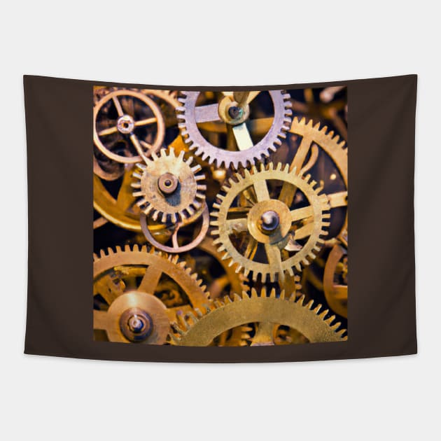 Brass Gears Tapestry by Starbase79