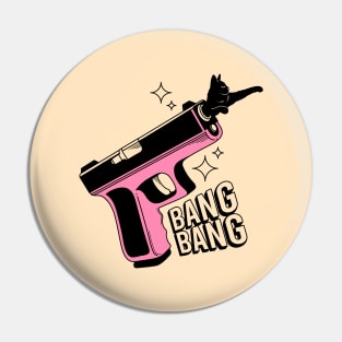 Bang Bang Black Cat in beige Pin