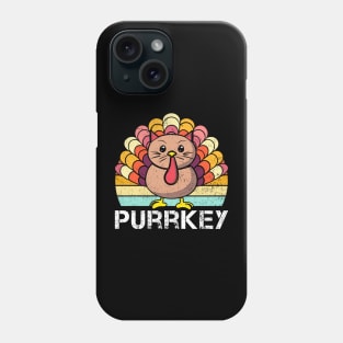 Funny Purrkey Thanksgiving Turkey Cat Pun Phone Case