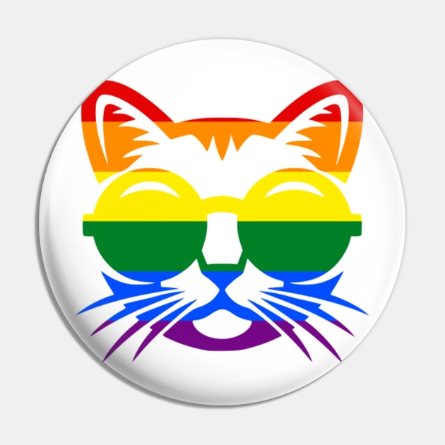 Cool cat gay pride Pin by Geoji 