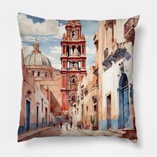 Guadalupe Zacatecas Mexico Vintage Tourism Travel Pillow