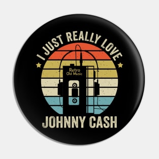 I Just Really Love Cash Retro Old Music Style Pin