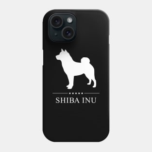 Shiba Inu Dog White Silhouette Phone Case