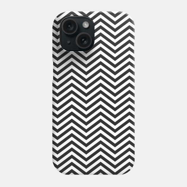 Simple Black and White Chevron Pattern Phone Case by squeakyricardo