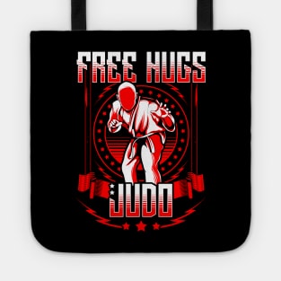 Funny Free Judo Hugs MMA Mixed Martial Arts Pun Tote