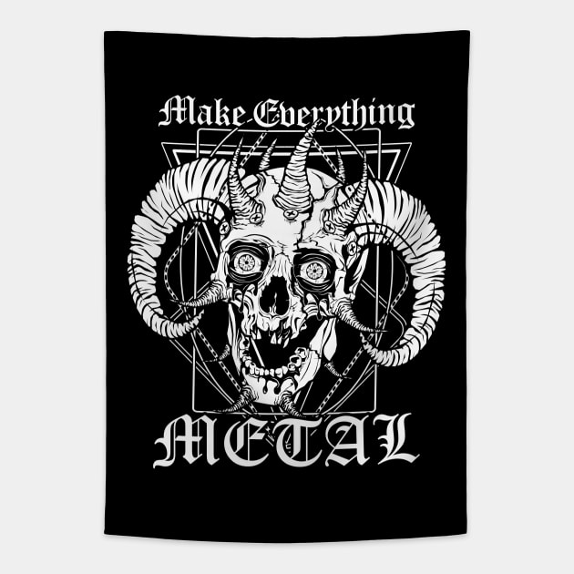 FACEBONES: Make Everything Metal Tapestry by Von Kowen