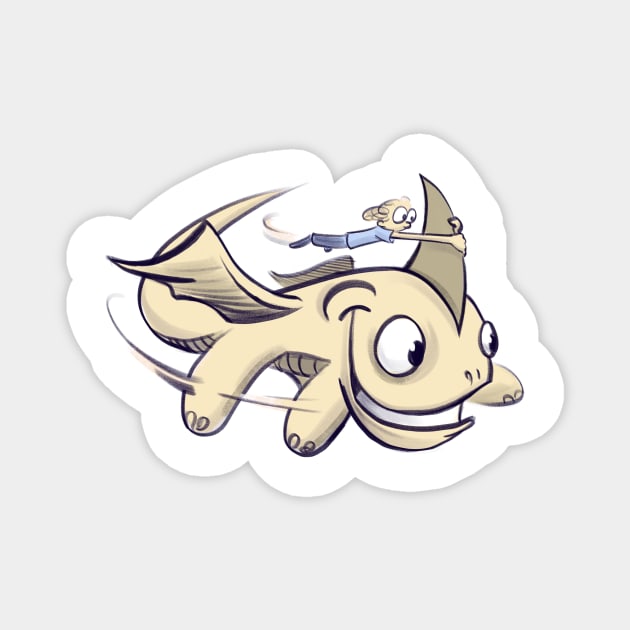 Dragon Shark Magnet by Jason's Doodles