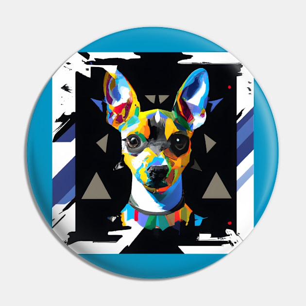 Rat Terrier Puppy Geometric Artwork Pin by Furrban