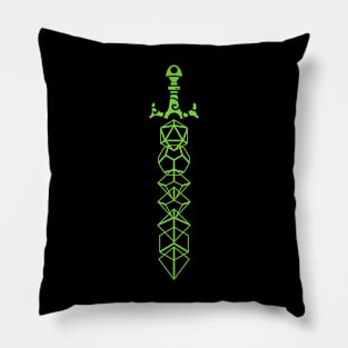 The Polyhedral Dice Collector's Green Sword Pillow