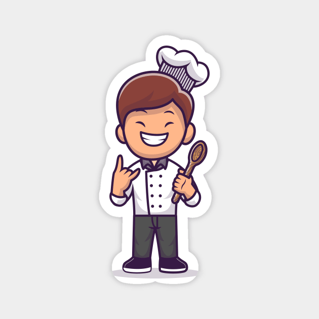 Man Chef Cooking Magnet by Catalyst Labs