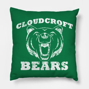 Cloudcroft Bears Worn Logo (White) Pillow