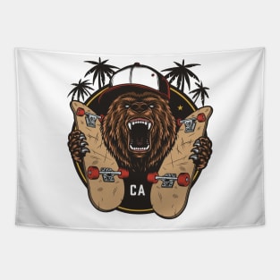 california skate bear Tapestry