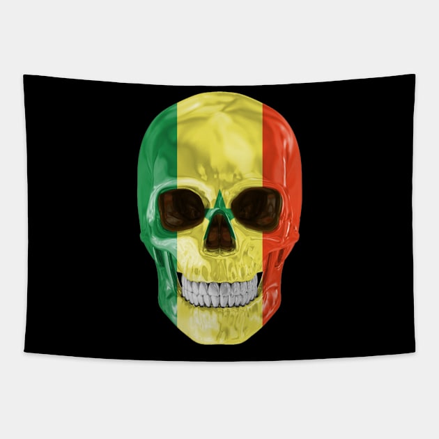 Senegal Flag Skull - Gift for Senegalese With Roots From Senegal Tapestry by Country Flags