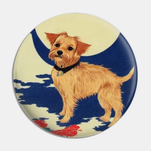 Just A Vintage Girl Who Loves My Kawaii Norfolk Terrier Dog Puppy Mom Pin