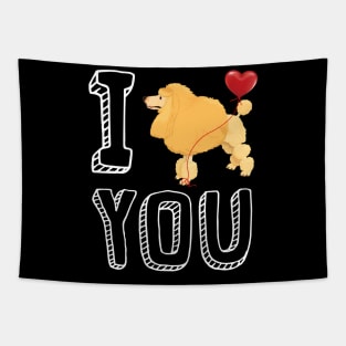 I Love You Poodle Valentine Tapestry