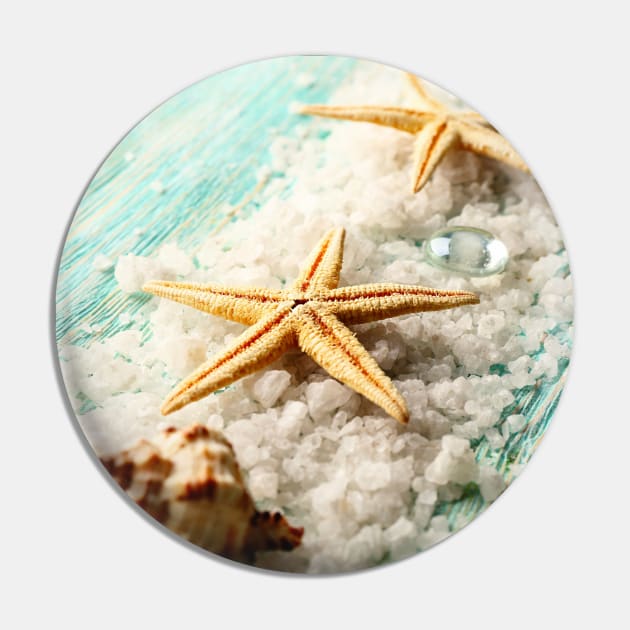 Starfish and Sea Shell Pin by StylishPrinting