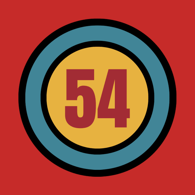 The Number 54 - fifty four - fifty fourth - 54th by Siren Seventy One