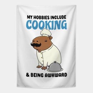 My hobbies include Cooking and being awkward Capybara Tapestry