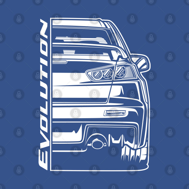 Disover Lancer Evolution X (White Print) - Evo X - T-Shirt