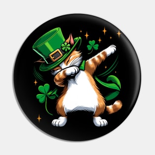 St. Patrick's Dabbing Ginger Cat Tee | Festive Irish Kitty Apparel Pin