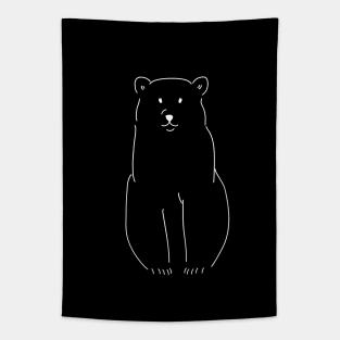 Polar Bear Silhouette Line Art Tapestry