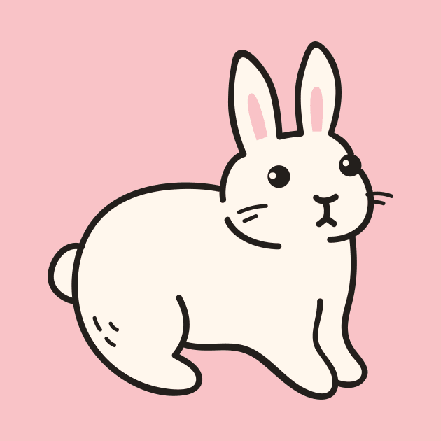 Cute Bunny Rabbit Doodle Drawing by SLAG_Creative