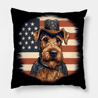 Welsh Terrier 4th of July Pillow