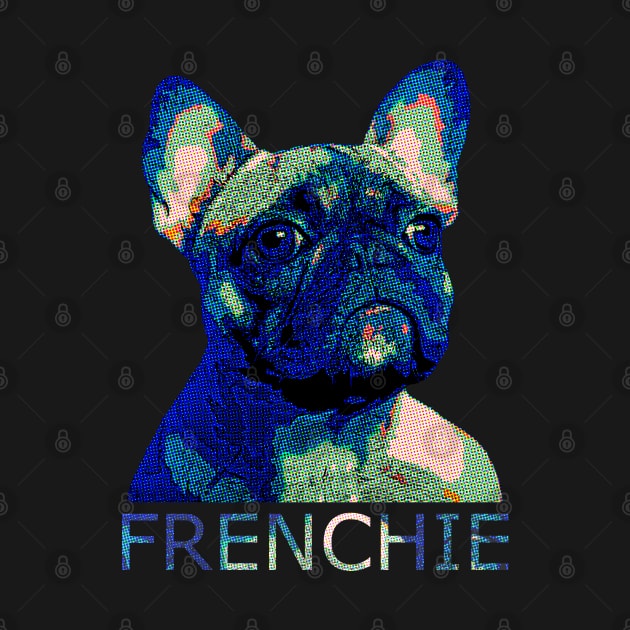 French bulldog colorful vintage style for frenchie lover by Collagedream