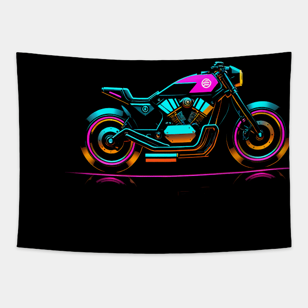 Cyberpunk Bike Tapestry by TaevasDesign