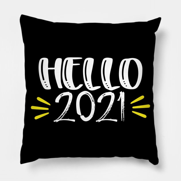 hello 2021 Pillow by aborefat2018