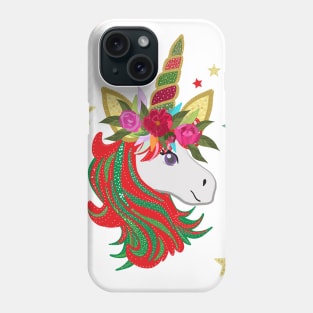 Merry Christmas magical unicorn Phone Case