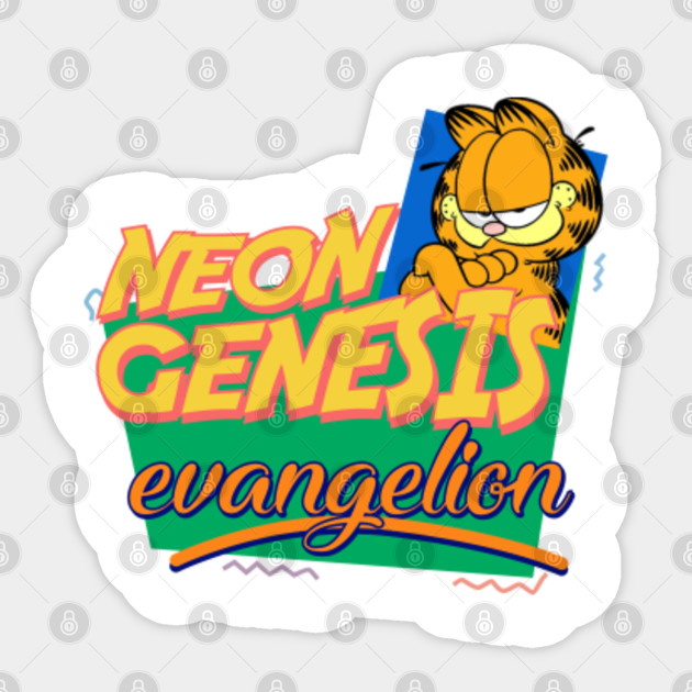 Neon Genesis Evangelion Garfield Memes Neon Genesis Evangelion Garfield Memes Sticker Teepublic Au