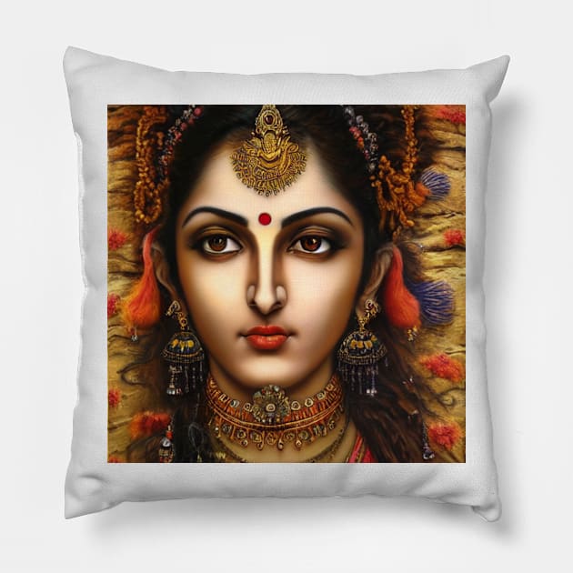 Indian Goddess Pillow by Prilidiarts