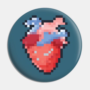 Anatomical Pixel Heart Pin