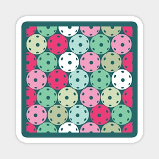 Pastel pink and green pickleballs Magnet