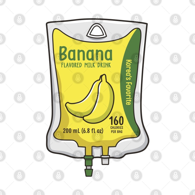 Aesthetic Korean Banana Milk IV Bag for medical and nursing students, nurses, doctors, and health workers who love milk by spacedowl