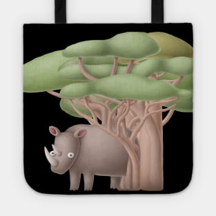 Cute rhinoceros in safari Tote