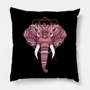 Tribal Elephant Mandala Pillow